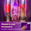 Expédition le 10 février Red lips-Pompe à pénis 7 succion 5 vibration, Avec 2 Gaines silicones interchangeables – Image 4