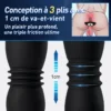 Plug anal vibromasseur prostate 3 plis 7 télescopiques 7 vibration – Image 3