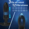 Plug anal vibromasseur prostate 3 plis 7 télescopiques 7 vibration – Image 4